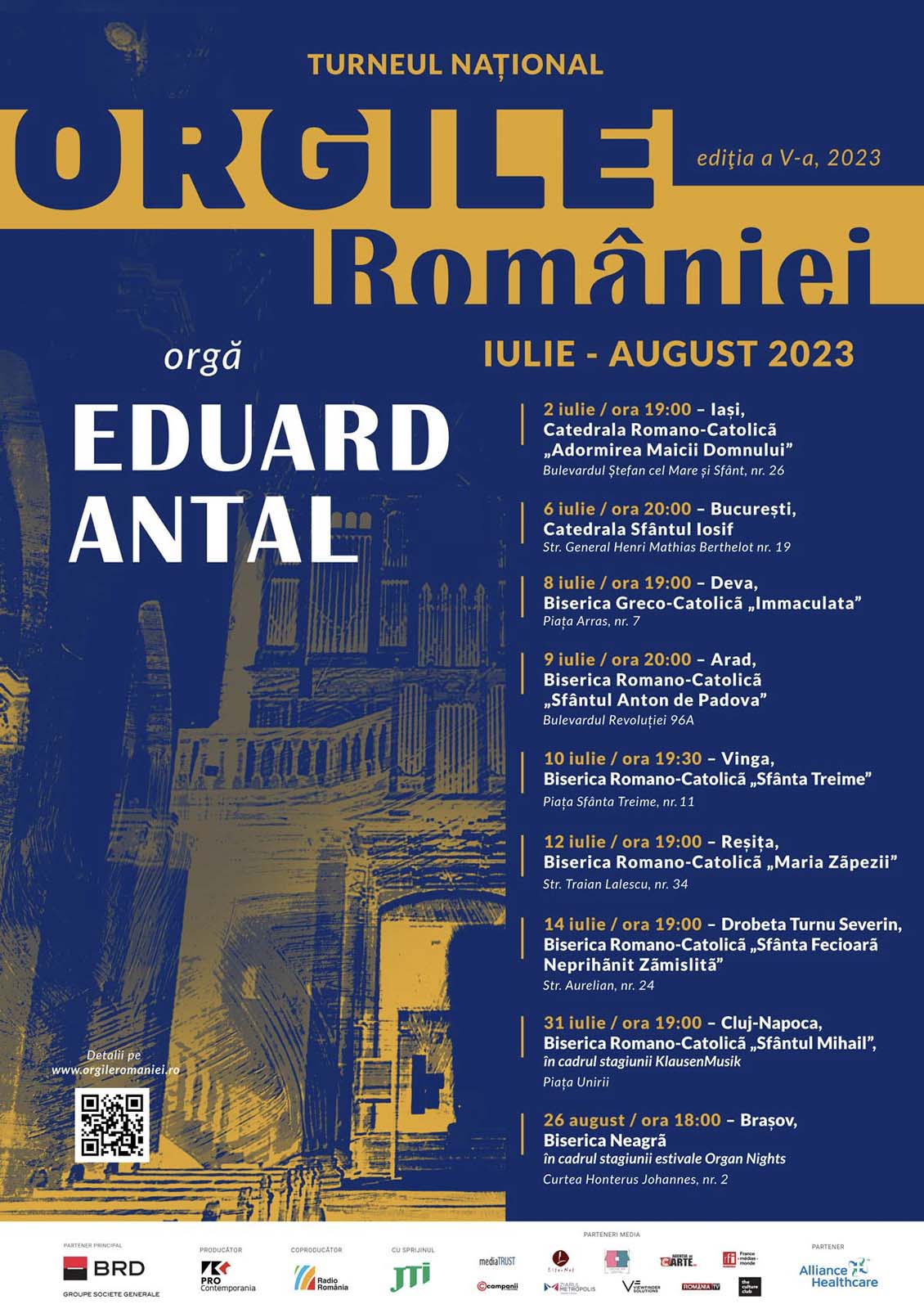 afis poster Turneul Național Orgile României V eduard iosif antal organist