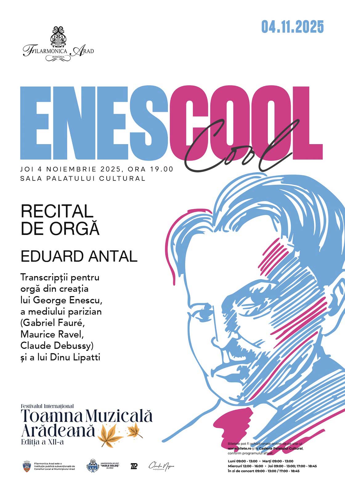 afis poster Festivalul Internațional „Toamna Muzicală Arădeană”, ediția a XII-a eduard iosif antal organist