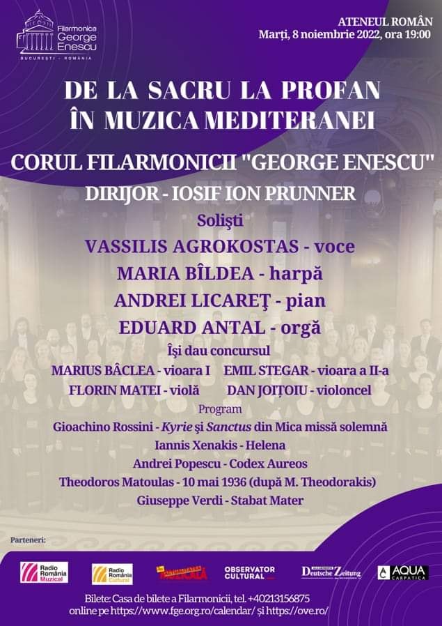 afis poster De la sacru la profan în Muzica Mediteranei eduard iosif antal organist