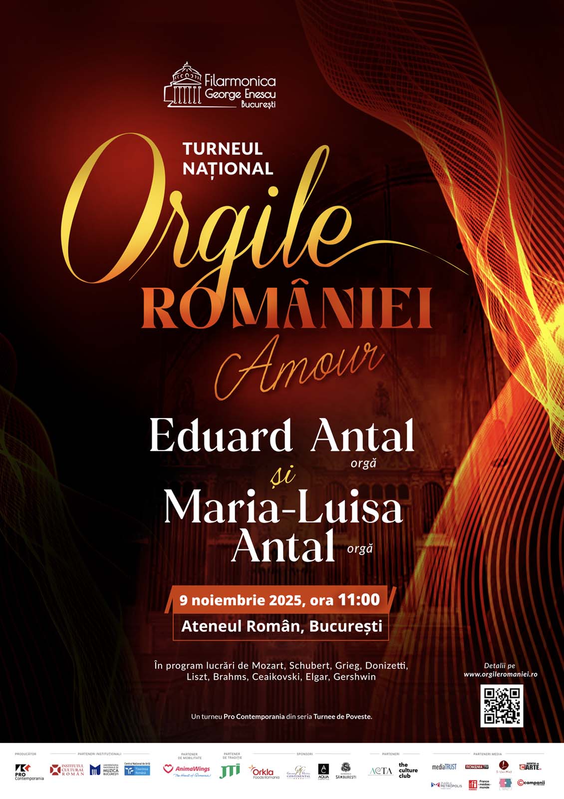 afis poster Turneul Național „Orgile României” eduard iosif antal organist