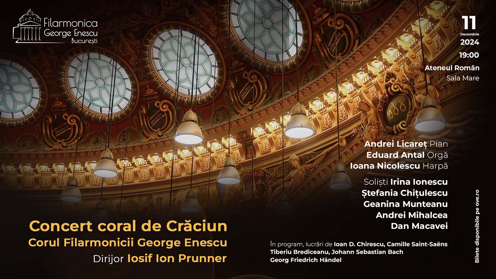 afis poster Concert coral de Crăciun eduard iosif antal organist
