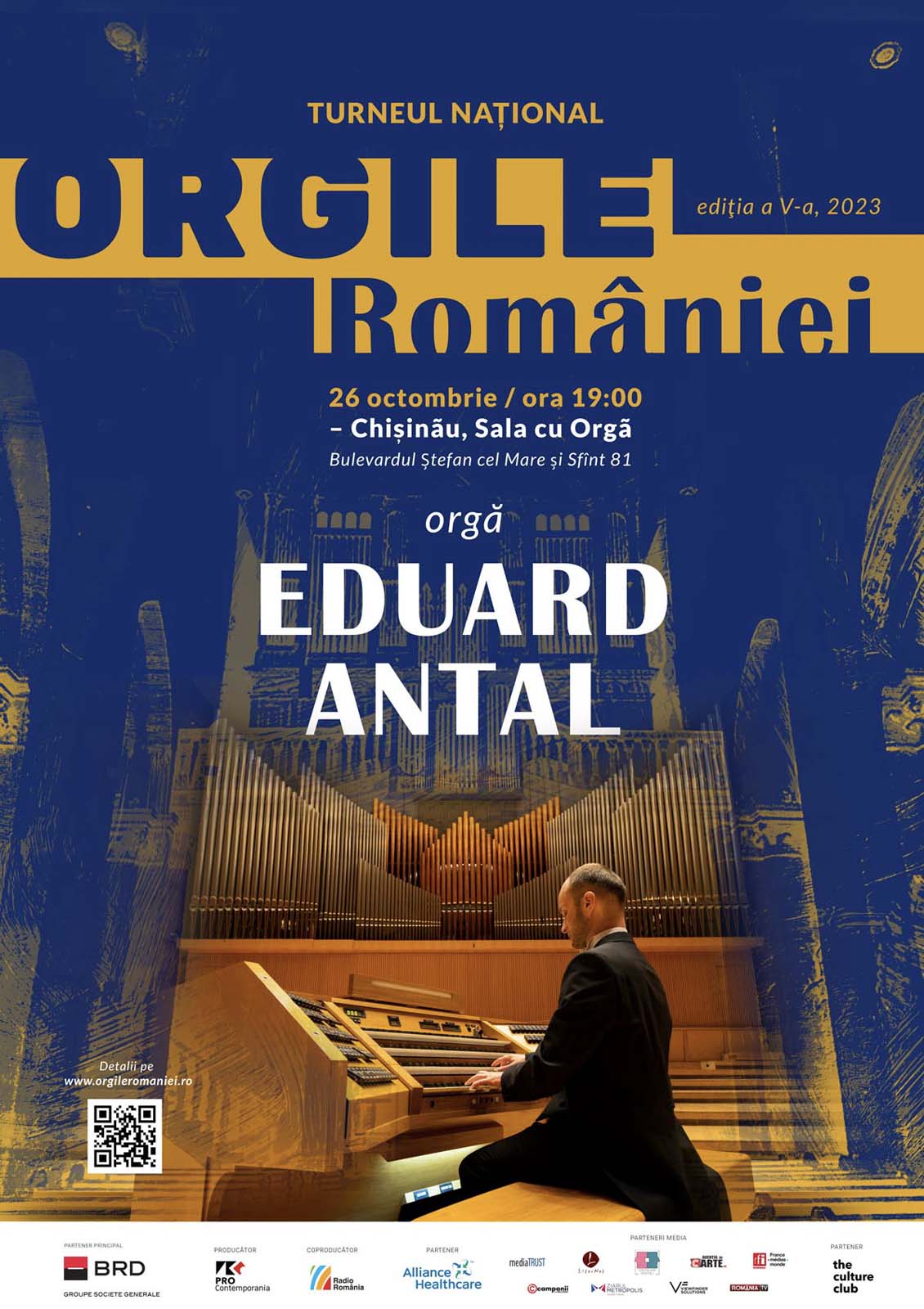afis poster Turneul Național Orgile României V eduard iosif antal organist
